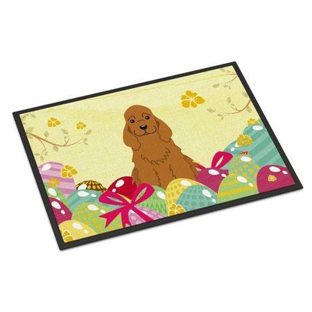 CAROLINES TREASURES 24 x 36 in. Easter Eggs Cocker Spaniel Red Indoor or Outdoor Mat BB6095JMAT